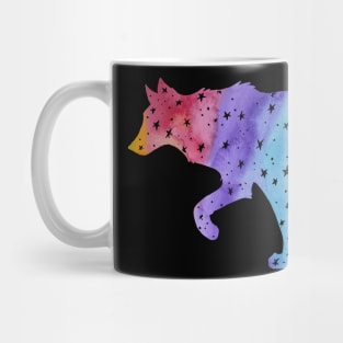 Rainbow Star Wolf Mug